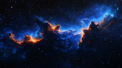 Obraz premium Cosmic Dreamscape: A Dark Celestial Canvas, a mesmerizing image of celestial wonder, showcasing a swirling nebula, a star-filled expanse, and a sense of cosmic mystery, representing beauty, vastness, 