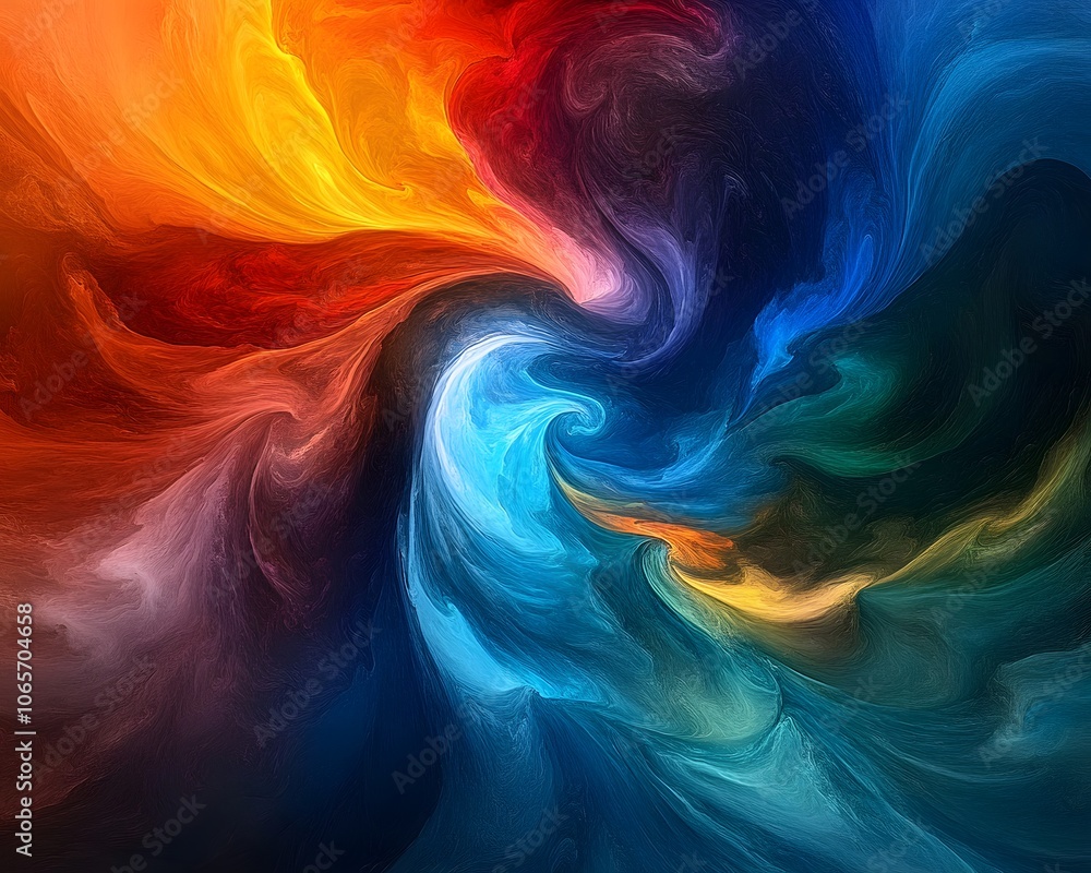 Poster dynamic swirl of vibrant colors creates a mesmerizing abstract artwork, ideal for backgrounds and cr