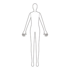 Basic Female Croquis Template - Front View

