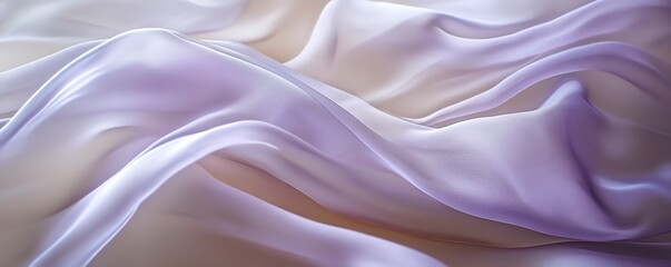 Obraz premium Drapé en soie lavande avec courbes douces et brillance subtile.