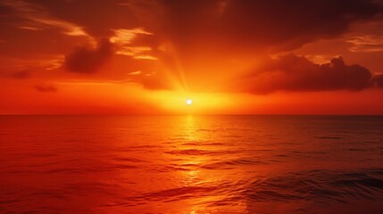Fototapeta premium Tranquil Sunset Over Calm Ocean Waters