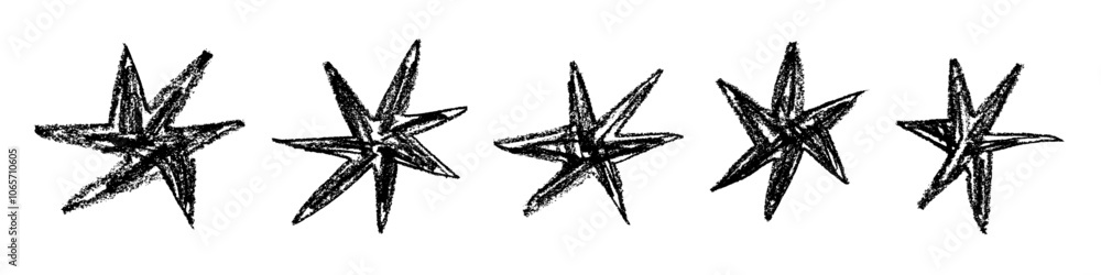 Aufkleber spiky star scribble with irregular, pointy shape and abstract spark design. sharp, random edges. fla
