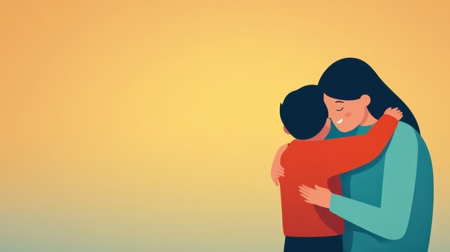 Warm Embrace Between Parent and Child