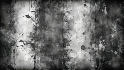 Fototapeta premium Monochrome Black and White Textured Background - Metal Wall Plaster Abstract Grunge