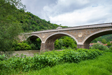 Fototapeta premium Old bridge in town of city Veliko Tarnovo, Bulgaria
