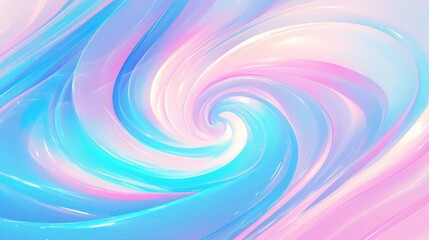 Fototapeta premium A mesmerizing swirl of soft pastel colors in blue and pink, creating a dreamy and serene abstract background.