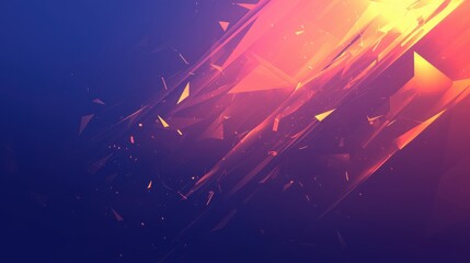 Abstract geometric patterns with vibrant hues of purple and orange creating a dynamic visual experience.