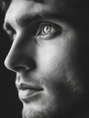 Naklejka premium Contemplative Portrait of a Man
