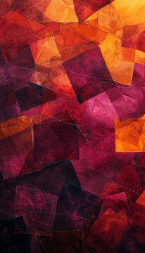 Abstract Autumn Background with Bold Colors and Leaf-Like Patterns for Seasonal Designs