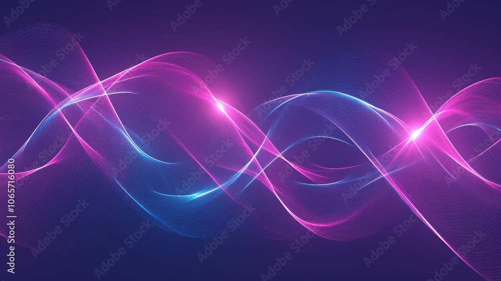 Poster vibrant abstract wave patterns in blue and pink create a dynamic and energetic visual experience.