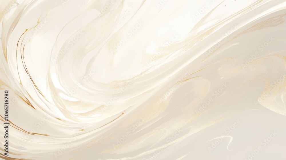 Poster elegant abstract white and gold marbled texture with smooth flowing patterns creating a serene mood.