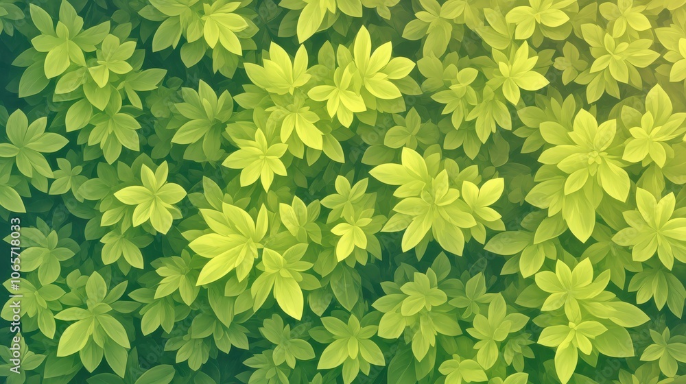 Poster a vibrant array of lush green leaves creating a fresh and calming natural backdrop.