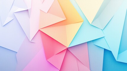 Fototapeta premium Vibrant geometric shapes in soft pastel colors create a modern abstract background, evoking a sense of creativity.