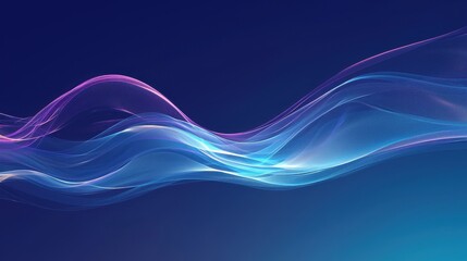Abstract flowing waves of vivid colors creating a dynamic and serene atmosphere in a digital art piece.