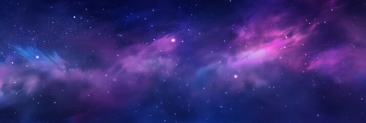 Fototapeta premium This cosmic scene showcases a tapestry of mesmerizing blue and purple hues, highlighting the mysteries and beauty of the night sky and the vastness of the universe, inviting contemplation and wonder