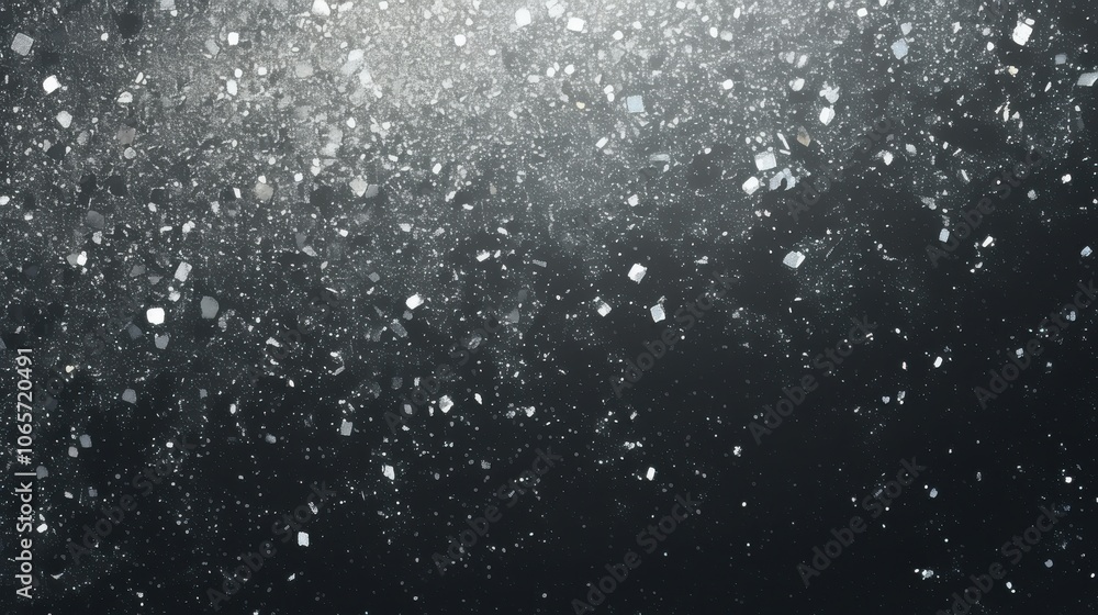 Poster shimmering particles in a dynamic dark environment create a captivating visual effect.
