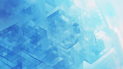 An abstract blue geometric pattern featuring translucent triangular shapes creating a sense of depth and tranquility.