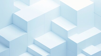 Obraz premium Abstract image of layered white cubes creating a modern, minimalist feel.