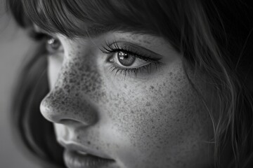 Naklejka premium Close-up of person with freckles