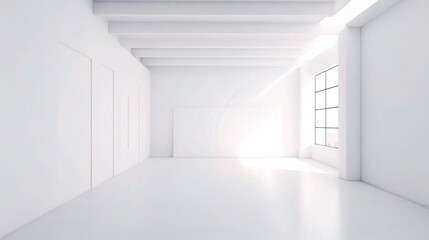 Fototapeta premium Bright Minimalist Interior Space with Natural Light