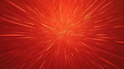 Fototapeta premium Dynamic burst of fiery red and orange lines radiating outward, evoking energy and motion.
