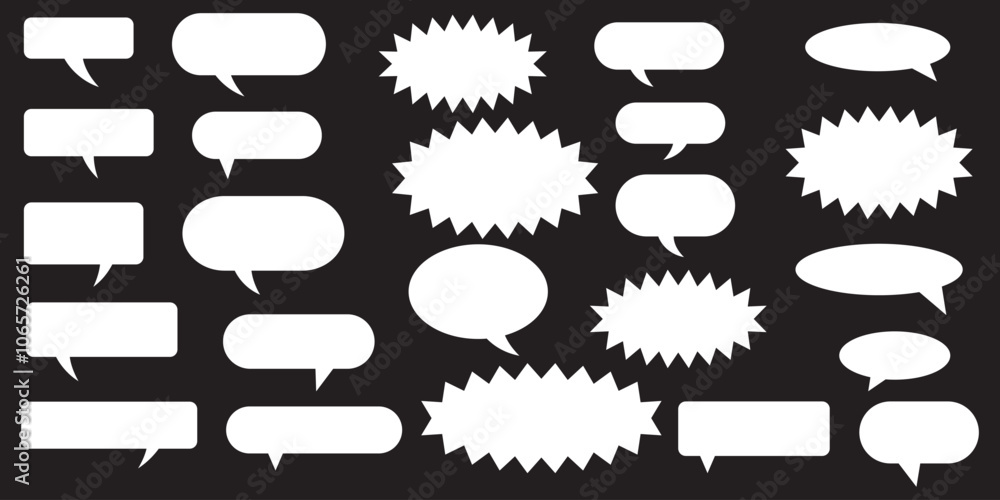 Poster comment icon speech bubble symbol. speech bubble collection . cloud speech bubbles collection. black