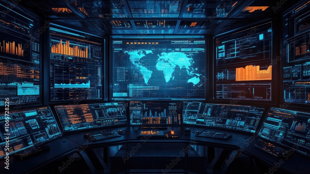 Poster explore the future of technology through advanced data visualization interfaces
