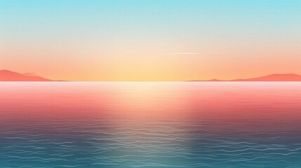 Obraz premium Serene Sunset Over Calm Water Surface