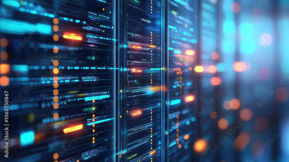 Poster explore the dynamic visuals of advanced data technology systems