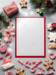 christmas card with gingerbread cookies