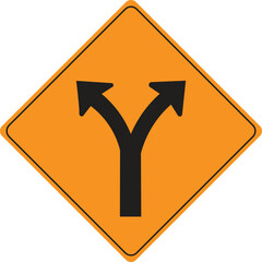 Forked road sign