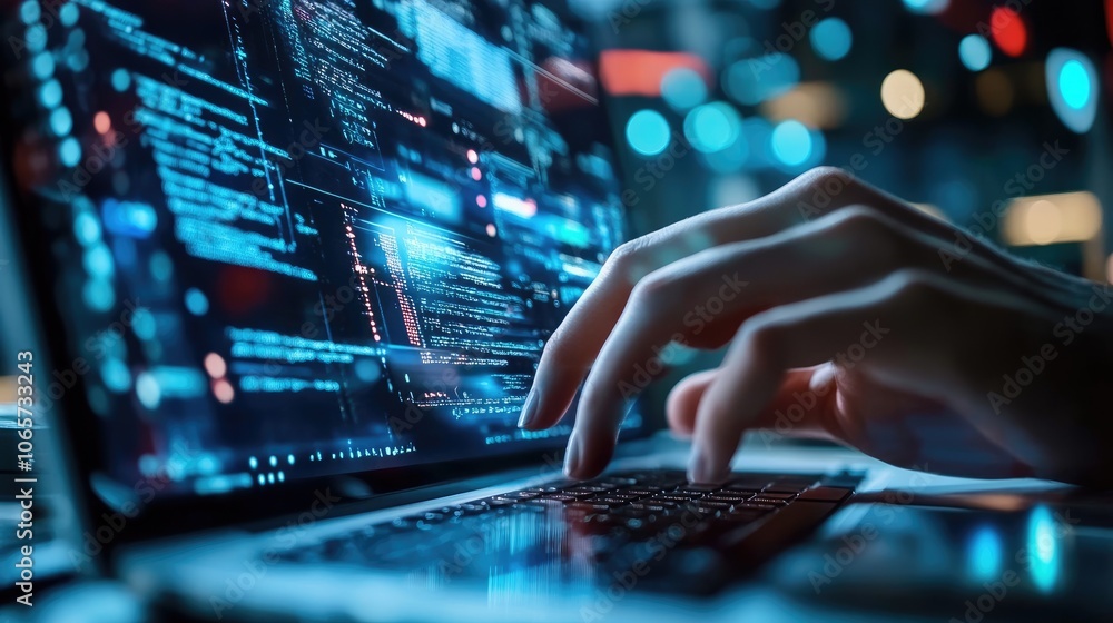 Poster tech enthusiasts explore coding techniques on laptops