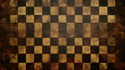 Fototapeta premium A chessboard on a plain brown background.