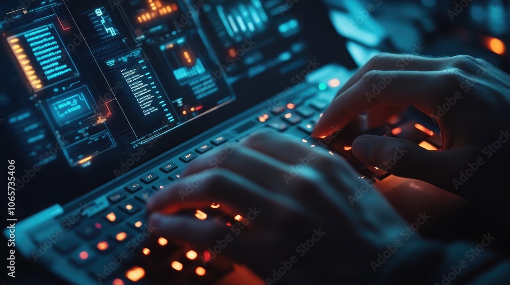 Poster tech enthusiasts explore data insights through keyboard interaction