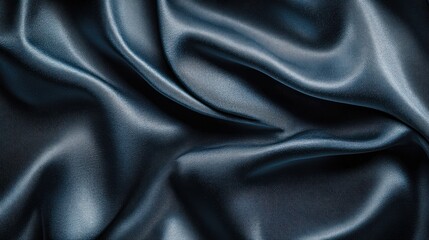 Fototapeta premium A close-up of smooth, dark fabric showcasing elegant folds and textures.