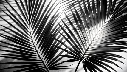 Obraz premium Palm Leaf Shadows A Monochromatic Study of Light and Form