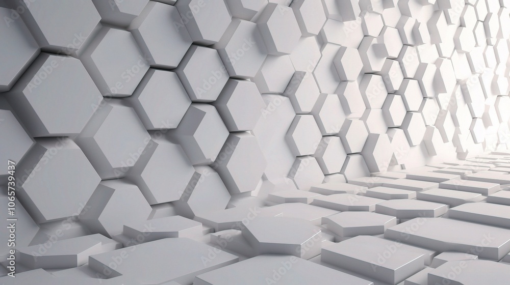 Poster abstract hexagonal white background design