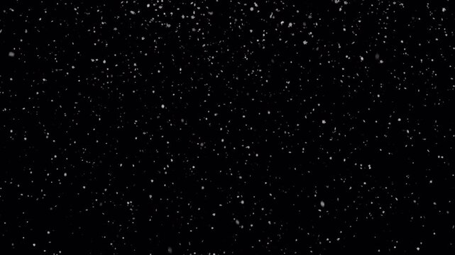 Winter snow - falling snow animation, seamless loop. Alpha channel. 