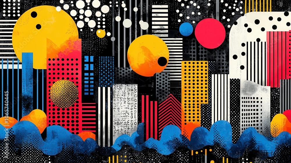 Poster create vibrant geometric patterns to enhance design aesthetics