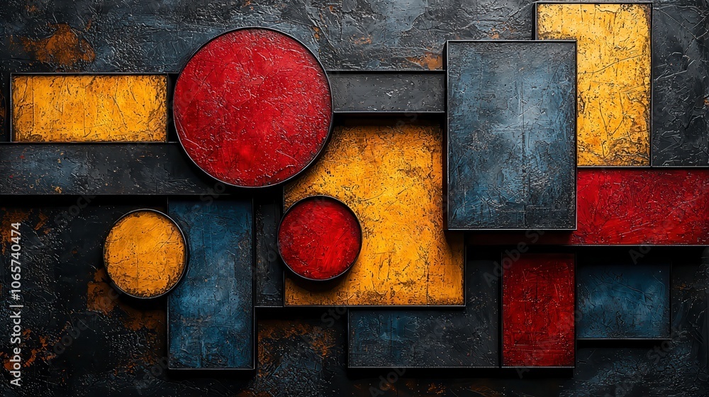 Poster explore complex geometric patterns and shapes in high fidelity art