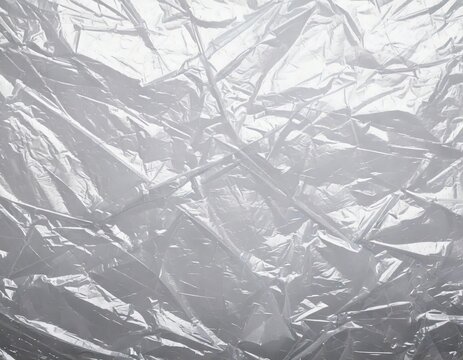 plastic saran wrap kitchen cling film for food macro texture white background