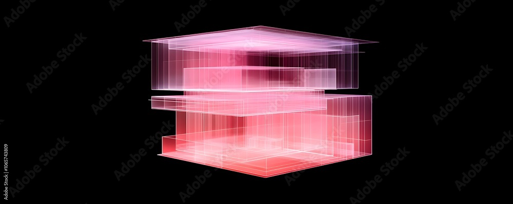 Poster digital blueprint of a high-tech structure, vibrant neon lines, perfect for concepts on modern const