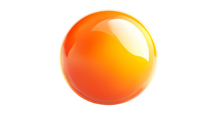 Orange sphere with gradient, white isolated background