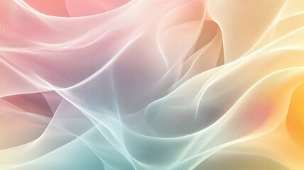 Fototapeta premium Pastel Dream: Abstract flowing fabric in soft pastel colors. A dreamy, ethereal image perfect for backgrounds or design projects.