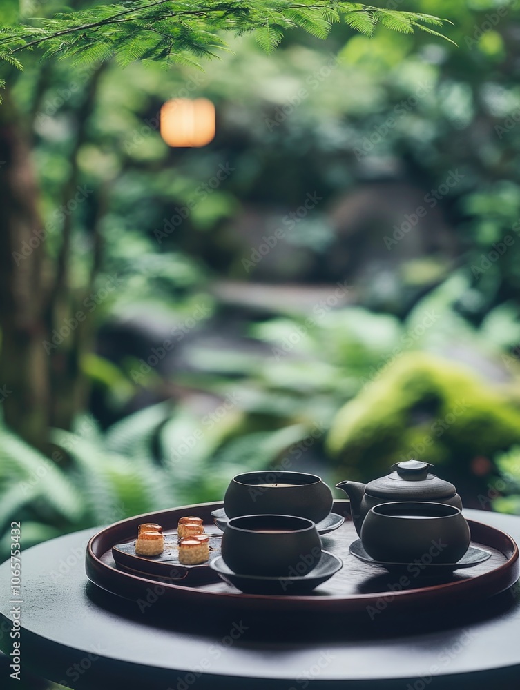 Canvas Prints Tea set on wooden table