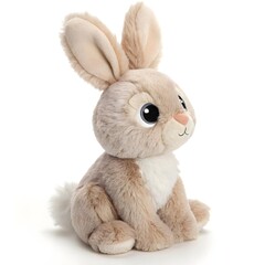 Obraz premium single plush baby bunny isolated on white background for graphic resources
