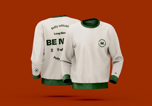 Front and Back View of a Sweatshirt Mockup