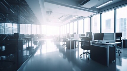 Modern Empty Office Space with Bright Light