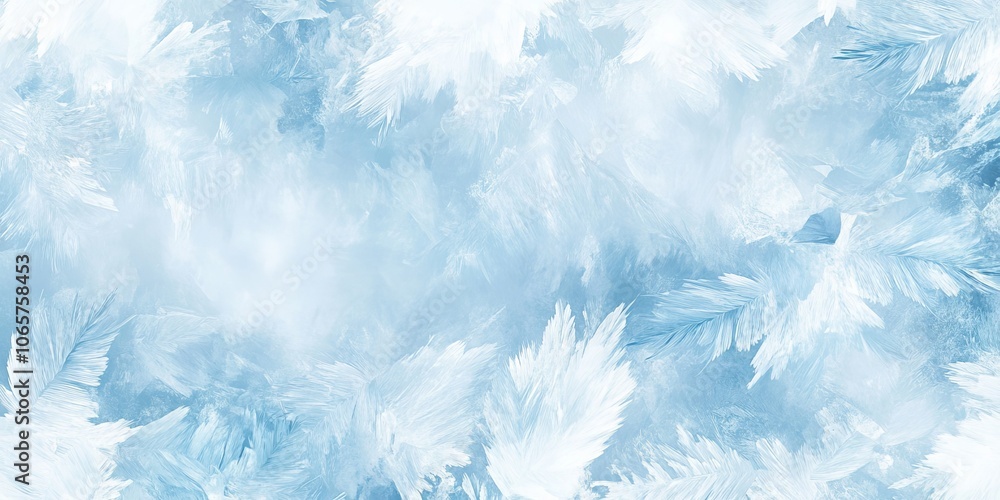 Poster this elegantly designed abstract background features intricate frost and delicate snowflakes, evokin