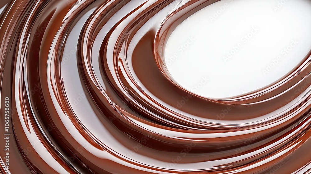 Poster rich chocolate swirls create a luxurious texture in a beautifully rendered 3d composition showcasing